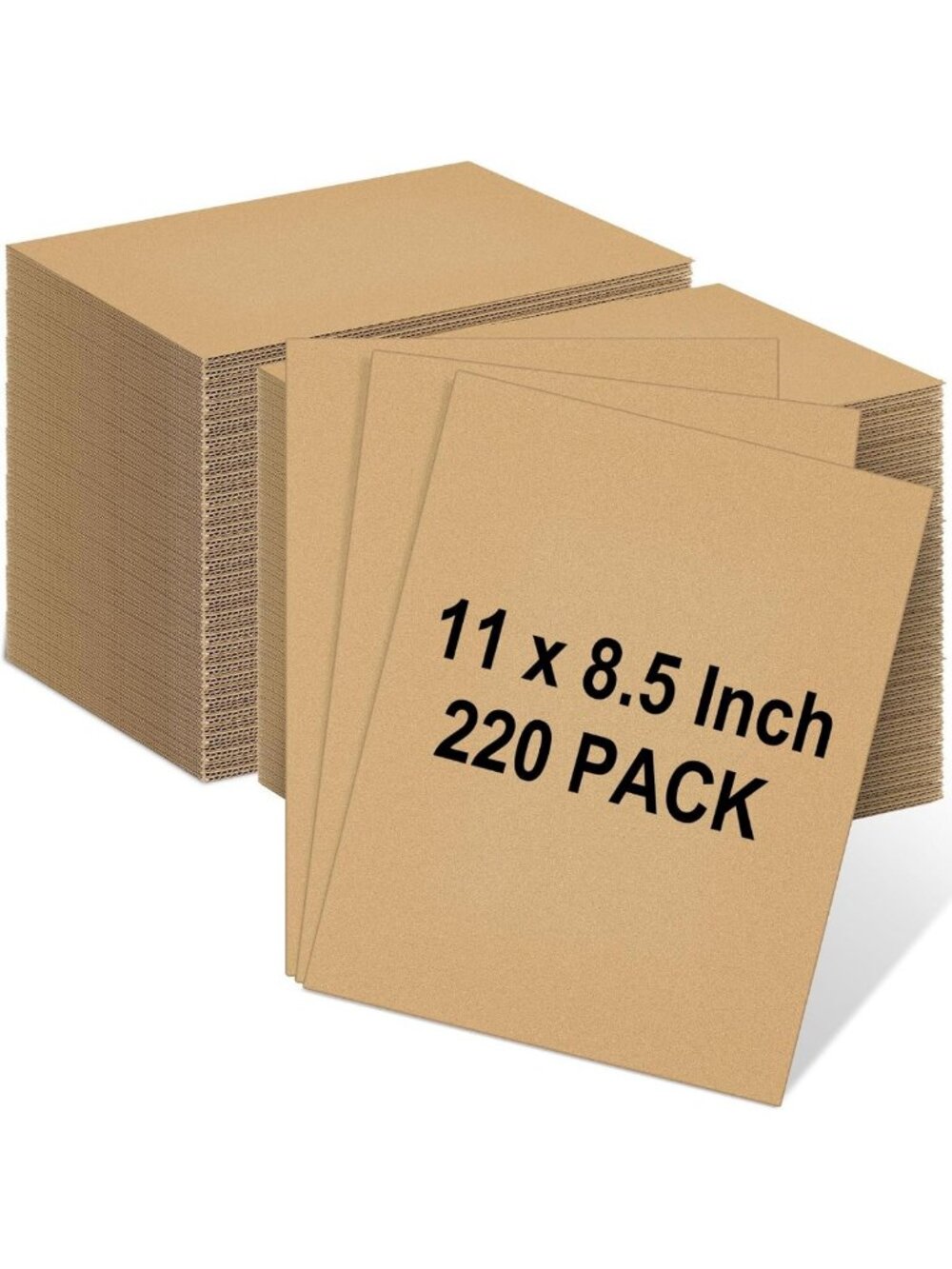 220 Pack 11 X 8.5 Inch Brown Cardboard Sheets
